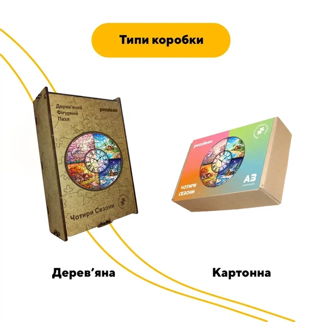 Дерев'яний фігурний пазл Чотири сезони, А1, Картонна коробка 500+ елементів - изображение 4