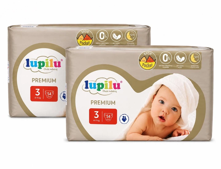Підгузки памперси Lupilu Premium Розмір 3 (4-9 кг) 108 шт набір 2 упаковки по 54 шт - изображение 2