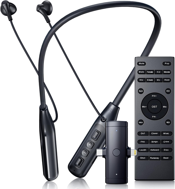 Беспроводной микрофон VidalKraft MIC10, ENC, аудиомикшер, In-Ear Monitor, USB-C/Lightning, Bluetooth, для стримов - изображение 2
