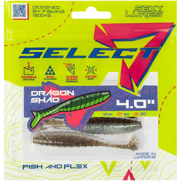 Силікон Select Dragon Shad 4" SV27 (4 шт/уп) - Фото 2 Силікон Select Dragon Shad 4" SV27 (4 шт/уп) - зображення 2