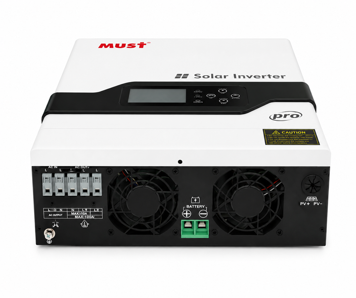 Гибридный инвертор MUST PV18-2012PRO, 2000W/1600W, 12V, ток заряда 80A, WiFI, RS485/CAN, 170-280V, MPPT (80А, 30-320 Vdc), 318х369х121 мм. 6.2 кг. - Фото 2 Гибридный инвертор MUST PV18-2012PRO, 2000W/1600W, 12V, ток заряда 80A, WiFI, RS485/CAN, 170-280V, MPPT (80А, 30-320 Vdc), 318х369х121 мм. 6.2 кг. - изображение 2