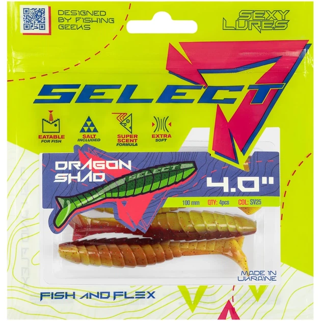 Силікон Select Dragon Shad 4" SV25 (4 шт/уп) - зображення 2