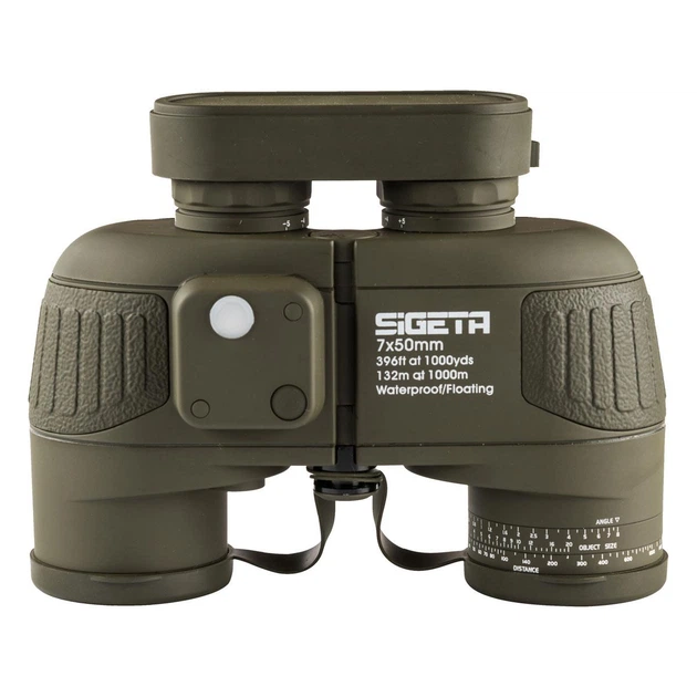 Бінокль морський SIGETA Admiral 7x50 Military floating/compass/reticle - изображение 4