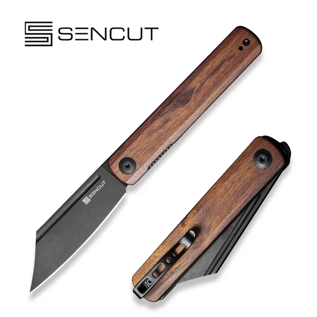 Ніж складаний SENCUT Bronte, замок Linerlock, лезо Plain Black Stonewashed 9Cr18MoV, руківя Cuibourtia Wood, Китай, SA08E - зображення 2