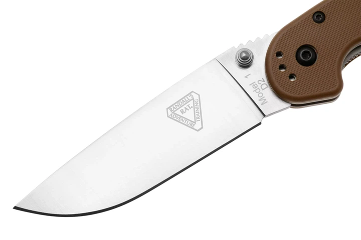 Ніж складаний Ontario Knife RAT I Linerlock, лезо Plain Satin D2, руківя Coyote Brown GFN, Тайвань, ON8867CB - Фото 4 Ніж складаний Ontario Knife RAT I Linerlock, лезо Plain Satin D2, руківя Coyote Brown GFN, Тайвань, ON8867CB - изображение 4