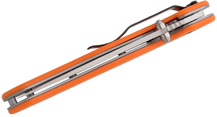 Ніж складаний Ontario Knife RAT I Linerlock, лезо Plain Satin AUS-8, руківя Orange GFN, Тайвань, ON8848OR - изображение 8