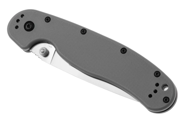 Ніж складаний Ontario Knife RAT I Linerlock, лезо Plain Satin AUS-8, руківя Grey GFN, Тайвань, ON8848GY - Фото 7 Ніж складаний Ontario Knife RAT I Linerlock, лезо Plain Satin AUS-8, руківя Grey GFN, Тайвань, ON8848GY - зображення 7