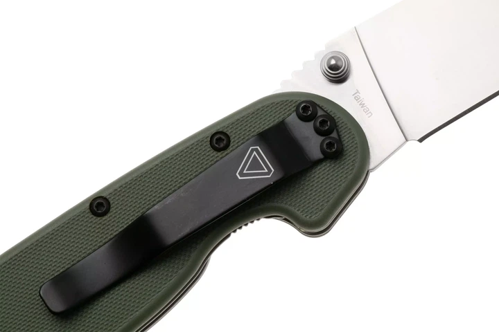 Ніж складаний Ontario Knife RAT I Linerlock, лезо Plain Satin D2, руківя OD Green GFN, Тайвань, ON8867OD - Фото 6 Ніж складаний Ontario Knife RAT I Linerlock, лезо Plain Satin D2, руківя OD Green GFN, Тайвань, ON8867OD - изображение 6