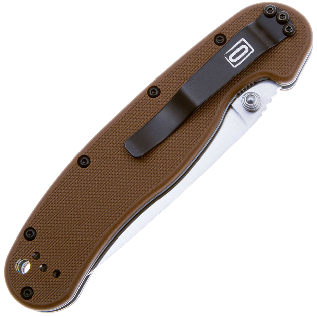 Ніж складаний Ontario Knife RAT I Linerlock, лезо Plain Satin AUS-8, руківя Coyote Brown GFN, Тайвань, ON8848CB - зображення 7