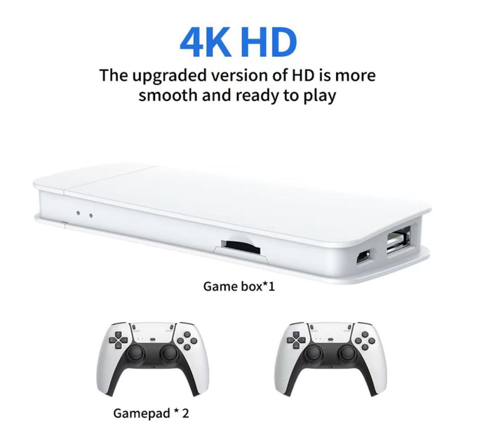 Игровая приставка M15 PLUS Game Stick 64GB 30000+ игр 4K HDMI, ретро-контроль + 2 беспроводные джойстики 2.4G - изображение 3
