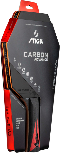 Ракетка для настольного тенниса Stiga Carbon Advance Cybershape FL (1215-1101-35) (932356) - Фото 7 Ракетка для настольного тенниса Stiga Carbon Advance Cybershape FL (1215-1101-35) (932356) - изображение 7