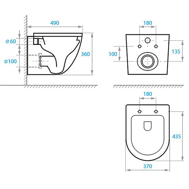 Унитаз подвесной Koller Pool Round Smart RN-0490-RQ3 с сиденьем Soft-close - изображение 3