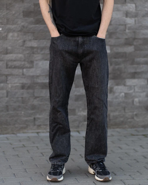 Джинсы мужские Levi's 555 Relaxed Straight Linen+ Denim Jeans 000LO-0010 W34 L34 черные (13130026) - изображение 2
