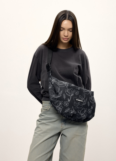 Жіноча сумка Sambag HOBO Bag-glove з внутрішніми кишенями та утепленими боковими кишенями з тканини з принтом "Blossom" - Фото 10 Жіноча сумка Sambag HOBO Bag-glove з внутрішніми кишенями та утепленими боковими кишенями з тканини з принтом "Blossom" - зображення 10