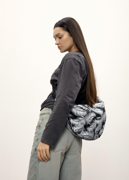Жіноча сумка Sambag HOBO Bag-glove з внутрішніми кишенями та утепленими боковими кишенями з тканини з принтом "Palm" - зображення 11