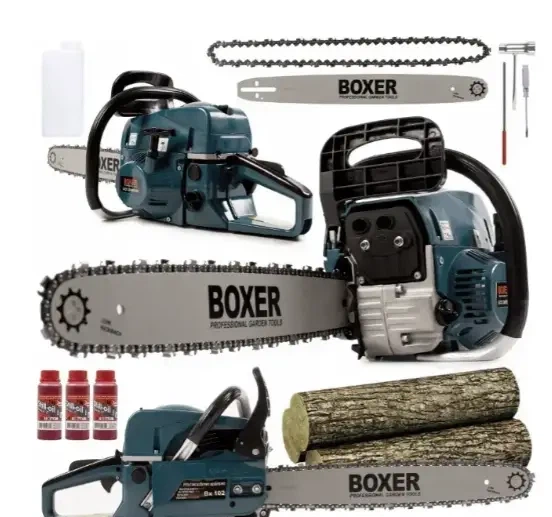 Бензопила BOXER BX-102 цепная бензиновая пила двухтактная садовая профессиональная для распиливания древесины заготовки дров обрезки деревьев фермерских строительных работ 5,9 кВт 7,9 лс 52 см³ шина 45 см 8000 об мин антивибрационная легкий запуск 2 шины - изображение 10