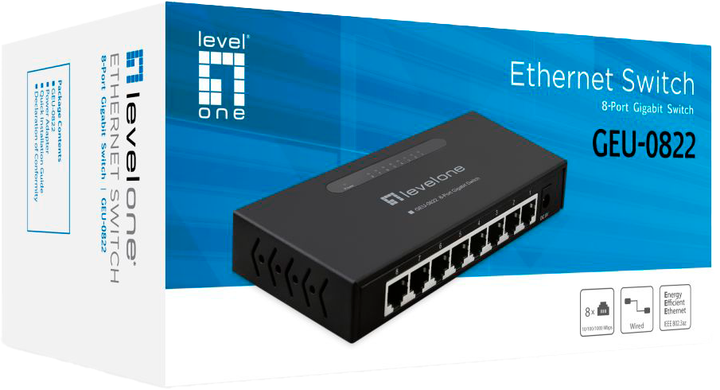 Комутатор LevelOne GEU-0822 (4015867227831) - Фото 2 Комутатор LevelOne GEU-0822 (4015867227831) - зображення 2