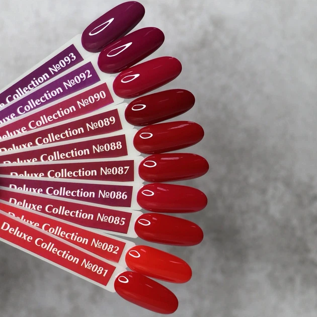 KOMILFO Deluxe Series №D087 HEMA/TPO free Гель-лак темно-червоний, 8 мл - Фото 2 KOMILFO Deluxe Series №D087 HEMA/TPO free Гель-лак темно-червоний, 8 мл - изображение 2