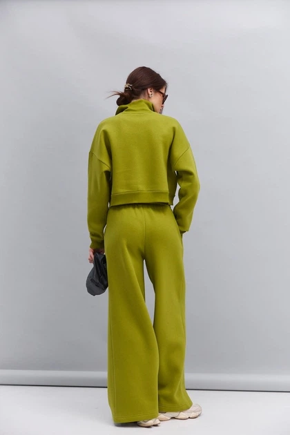 Женский спортивный костюм из теплого трикотажа оливковый Arjen 22285, размер L/XL - Фото 5 Женский спортивный костюм из теплого трикотажа оливковый Arjen 22285, размер L/XL - изображение 5
