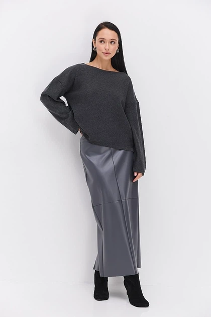 Жіночий в'язаний джемпер oversize графітовий Arjen 102392, розмір L/XL - зображення 6