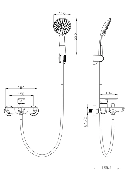 Змішувач AQUAMOD NV-1100-BS05MB, чорний матовий - Фото 4 Змішувач AQUAMOD NV-1100-BS05MB, чорний матовий - изображение 4