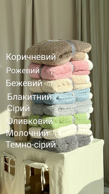 Плед-покривало двосторонній теплий 200х230 см з еко-овчини та плюшу Темно-сірий Євро розмір, арт. 11157 - зображення 3