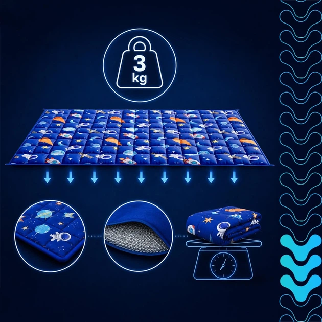 Одеяло детское утяжеленное сенсорное успокаивающее 3 кг Isomedix Sensory 100 x 150 см 7-слойная конструкция (27938) - изображение 5