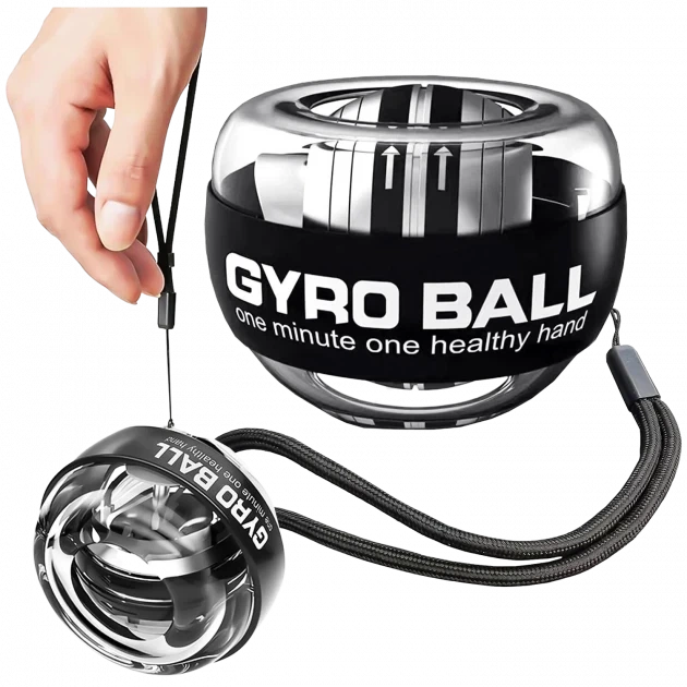 Тренажер для зап'ястя Powerball Gyro Ball для кистей рук Павербол Black - изображение 3