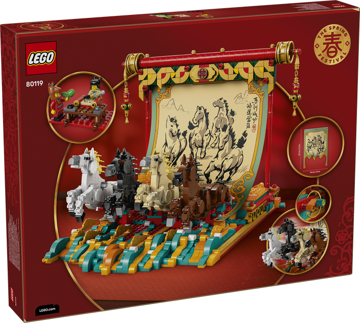 Zestaw klocków LEGO Obraz z galopującymi końmi 1650 elementów (80119) - obraz 3