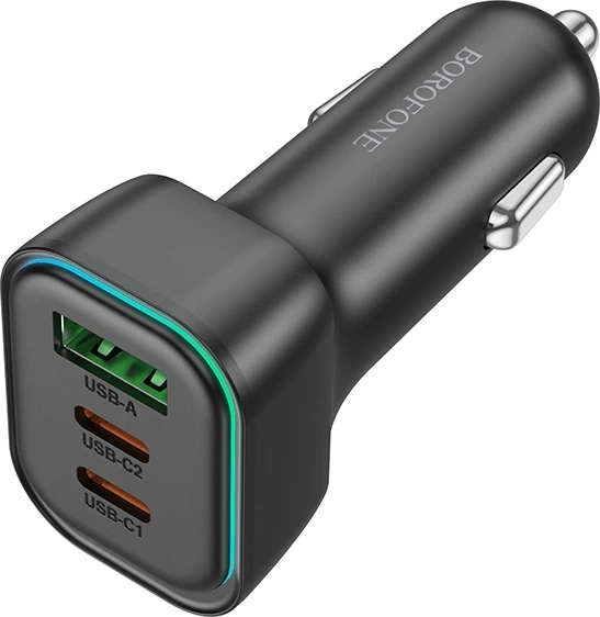 Автомобильное зарядное устройство Borofone BZ28C Trophie PD60W (2C1A) Car Charger Black - изображение 3