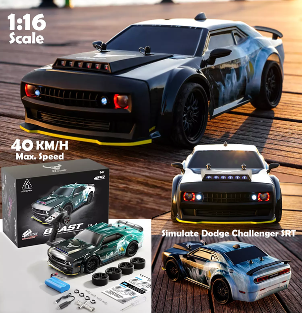 Машинка на радіокеруванні ZLL SG216 PRO 1:16 4WD 40 км/год, RC авто для дріфту з акумулятором, LED + батарейки в подарунок - зображення 6