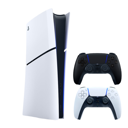 Набор Консоль Sony PlayStation 5 Slim Digital Edition 825GB White + Геймпад Беспроводной DualSense Midnight Black - Фото 1 Набор Консоль Sony PlayStation 5 Slim Digital Edition 825GB White + Геймпад Беспроводной DualSense Midnight Black - изображение 1