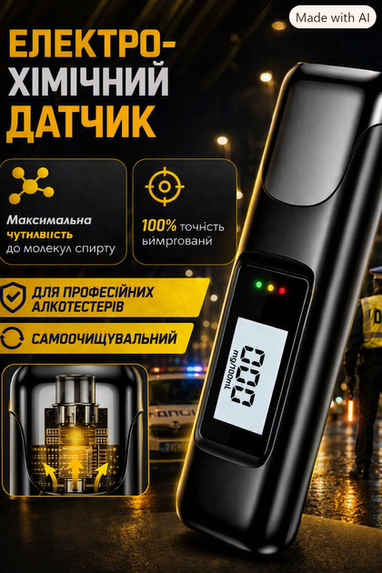 Алкотестер драгер для водіїв цифровий портативний аналізатор для вимірювання алкоголю в видихаючому повітрі тестер алкометр з індикатором персональний кишеньковий алко тестер акумуляторний (LM392) - зображення 6