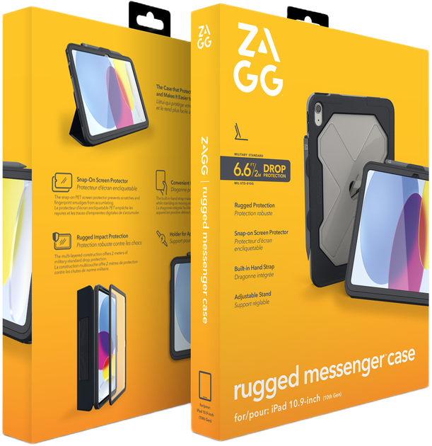 Etui na tablet ZAGG Rugged Messenger do Apple iPad 11" (A16)/Apple iPad 10.9" (10th generation) Grafitowy (103114855) - obraz 5