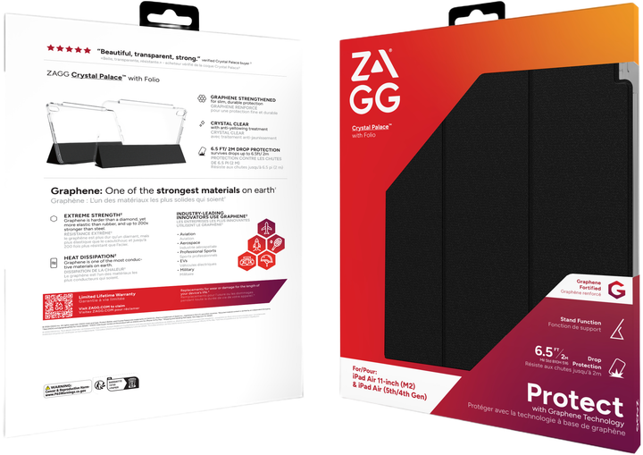 Etui na tablet ZAGG Crystal Palace Folio do Apple iPad Air 11" (M4)/Apple iPad Air 11" (M3)/Apple iPad Air 11" (M2) Przezroczysty (702314333) - obraz 4