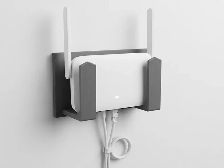 Настінне кріплення для Wi-Fi роутера / Тримач маршрутизатора на стіну (3D-друк) - Фото 1 Настінне кріплення для Wi-Fi роутера / Тримач маршрутизатора на стіну (3D-друк) - зображення 1