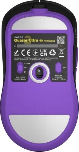 Миша бездротова Hator Quasar 2 Ultra 4K, Black/Lilac (HTM570BL) - зображення 4