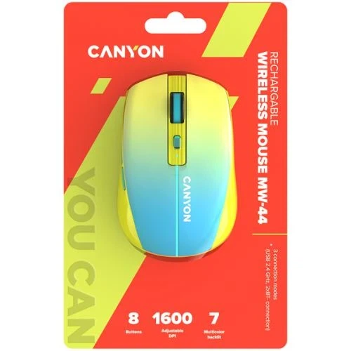 Мышь беспроводная Canyon MW-44, Yellow/Blue (CNS-CMSW44UA) - изображение 5