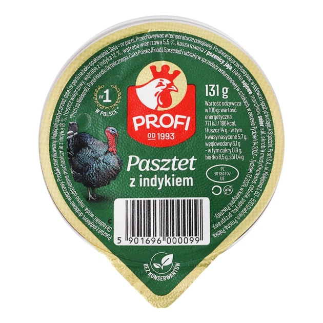 Паштет з м’ясом індички Profi 131 г И099 - Фото 1 Паштет з м’ясом індички Profi 131 г И099 - изображение 1