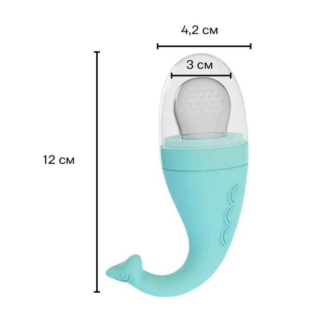 Силиконовый ниблер Feeder and Teether – детская кормушка и прорезыватель 2 в 1 (бирюзовый) - изображение 3