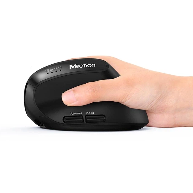 Компьютерная мышь Meetion вертикальная беспроводная 2.4G/Bluetooth 800–2400 dpi с зарядкой Type-C (BTM008) - изображение 5