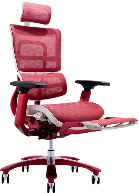 Офісне ергономічне крісло GT Racer X-815L White/Red (W-52) - Фото 2 Офісне ергономічне крісло GT Racer X-815L White/Red (W-52) - зображення 2