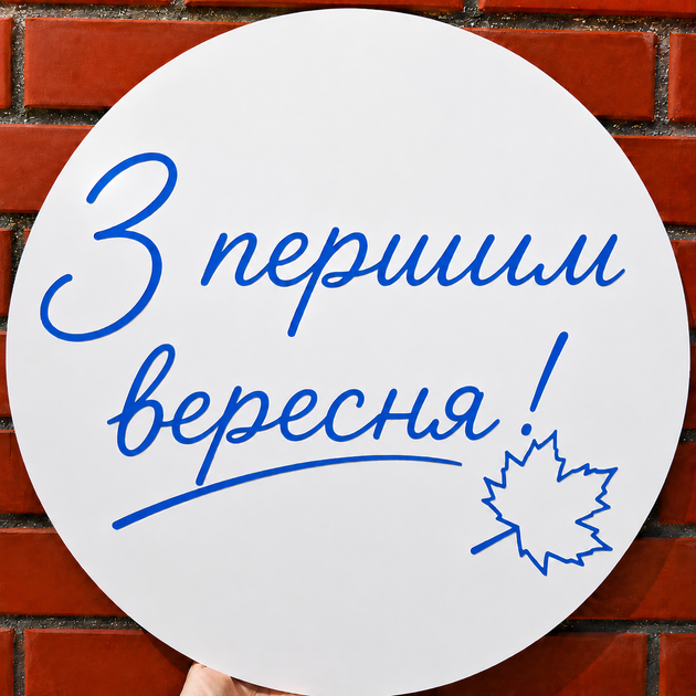 Мини Баннер Для Фотозоны З Першим Вересня! Белый - Фото 1 Мини Баннер Для Фотозоны З Першим Вересня! Белый - изображение 1