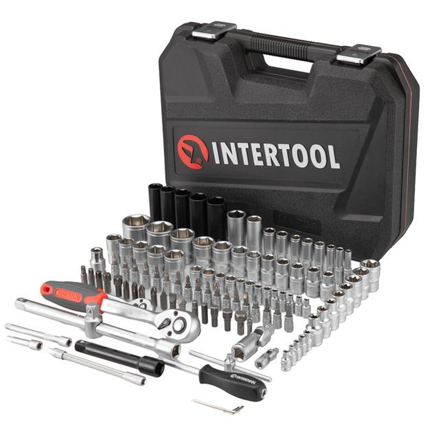 Набор инструмента INTERTOOL ET-9111 Impact (воротки,насадки,головки 1/2, 1/4 6 гр.) -111 ед. - изображение 2