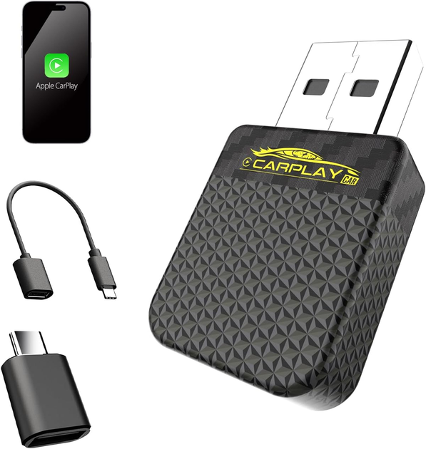 Беспроводной адаптер CarPlay / Android Auto Mini, Wi-Fi 2.4/5 ГГц, Bluetooth 5.4, USB-A/USB-C, Plug&Play - изображение 3