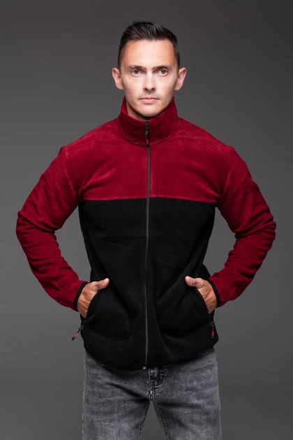 Кофта чоловіча флісова на блискавці XL бордовий 5424120s3 - Фото 6 Кофта чоловіча флісова на блискавці XL бордовий 5424120s3 - зображення 6