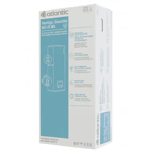 Водонагреватель Atlantic Vertigo Steatite WI-FI 80 ES-MP0652F220-S WD (2250W) silver (EG), 65 л, сухой тэн - изображение 7