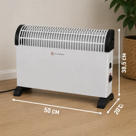 Обогреватель Domotec MS-5904 электрический 2000 Вт для комнаты конвектор 23 м² с терморегулятором отопительный прибор 3 механических режима для частного дома спальни офиса - изображение 7