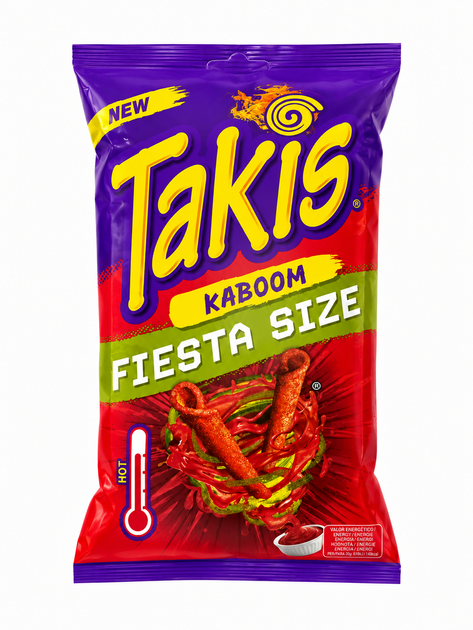 Снеки Takis Kaboom Ketchup & Sriracha Fiesta Size со вкусом кетчупа и шрирачи 200 г - Фото 1 Снеки Takis Kaboom Ketchup & Sriracha Fiesta Size со вкусом кетчупа и шрирачи 200 г - изображение 1