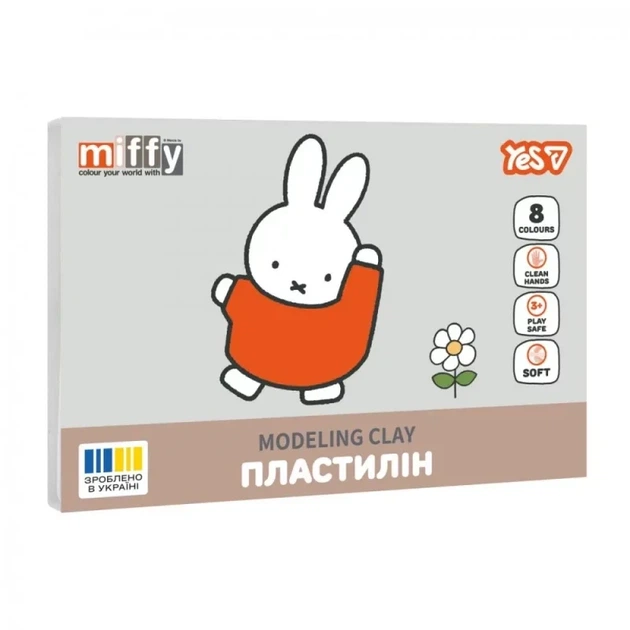 Пластилін Yes Miffy 8 кольорів 540717 набір для ліпки 160 г - Фото 1 Пластилін Yes Miffy 8 кольорів 540717 набір для ліпки 160 г - зображення 1